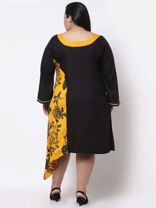 FAZZN Plus Size Black Colour Full Sleeves Dress Dresses Fazzn 
