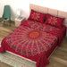 UniqChoice Red Color 100% Cotton Badmeri Printed King Size Bedsheet With 2 Pillow Cover(D-2006NRed) My Uniqchoice 
