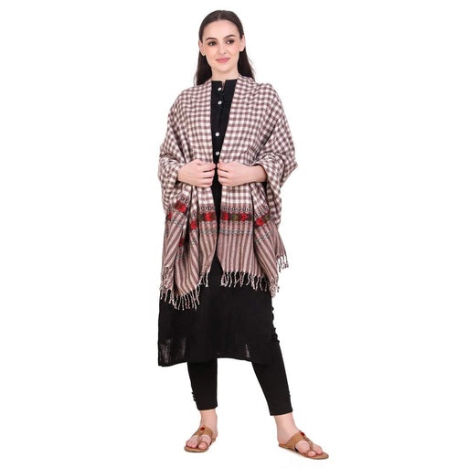 checkered brown shawl for winter Clothing New India Trends 
