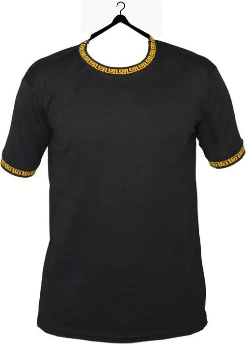 Printed Men Round Neck Black T-Shirt Apparel & Accessories Vantar 