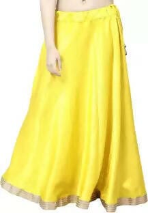 TAVAN Solid Women A-line Yellow Skirt Free Size Prijam Store 