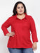 FAZZN Plus Size Rayon Red Colour Tops Dresses Fazzn 