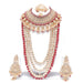 Maroon colour bridal kundan necklace jewellery set for women Swarajshop 