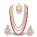 Maroon colour Long kundan necklace set for women Swarajshop 