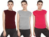 Ap'pulse Solid Women Round Neck Maroon, Pink, Grey T-Shirt (Pack of 3) T SHIRT sandeep anand 