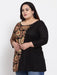 FAZZN Plus Size Rayon Black Colour Screen Printed Tops Dresses Fazzn 