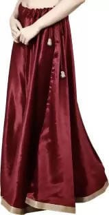 TAVAN Solid Women A-line Maroon Skirt Free Size Prijam Store 