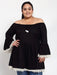 FAZZN Plus Size Rayon Black Colour Tops Dresses Fazzn 