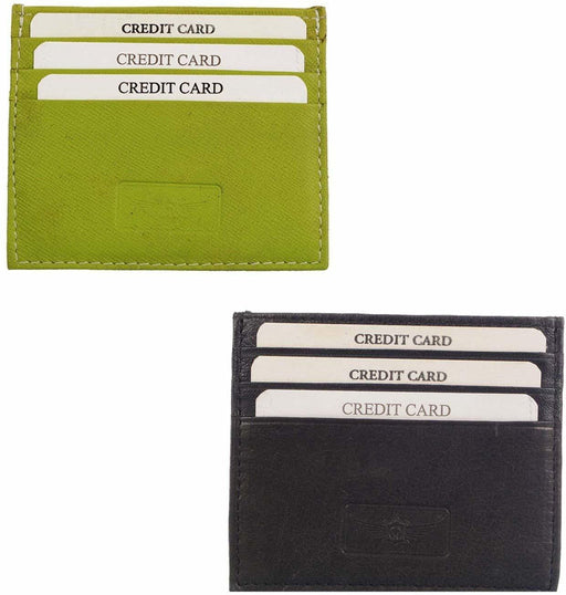 Green and Black Geniune Leather Card Holder MASKINO ENTERPRISES 