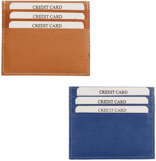 Orange and Blue Geniune Leather Card Holder MASKINO ENTERPRISES 