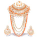 Orange colour bridal kundan necklace jewellery set for women Swarajshop 
