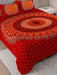 UniqChoice Red Color 100% Cotton Badmeri Printed King Size Bedsheet With 2 Pillow Cover(D-1010NRed) MyUniqchoice 