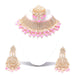 Pink colour choker pearls kundan necklace set for women Swarajshop 