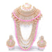 Pink colour bridal kundan necklace jewellery set for women Swarajshop 