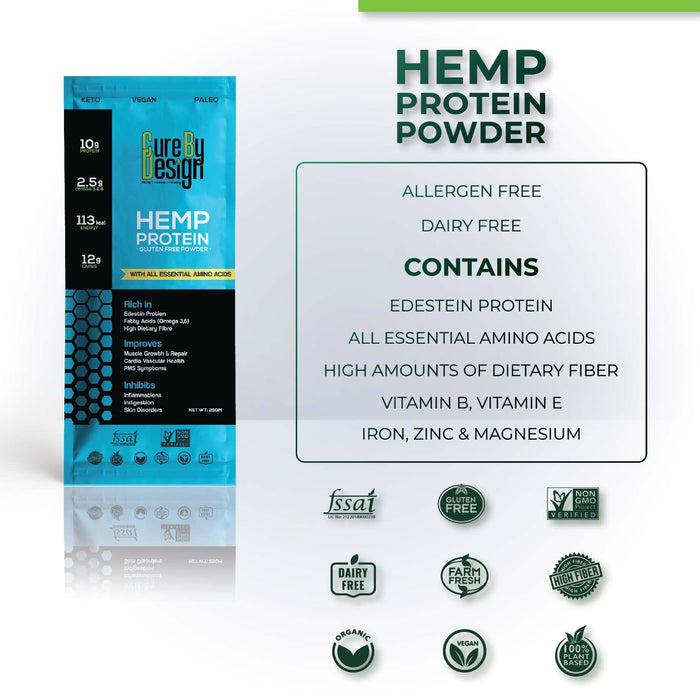 Cure By Design Hemp Protein 25gm Cure By Design 