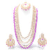 Purple colour long kundan necklace jewellery set for women Swarajshop 
