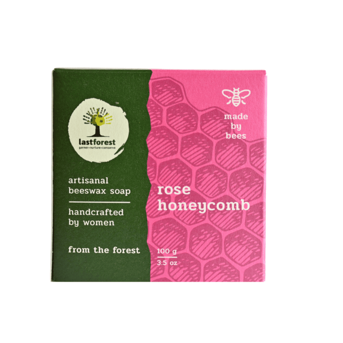 Last Forest Artisanal, Handmade Beeswax Honeycomb Soap 100gms Rose Skin Care Ecosattvastore 