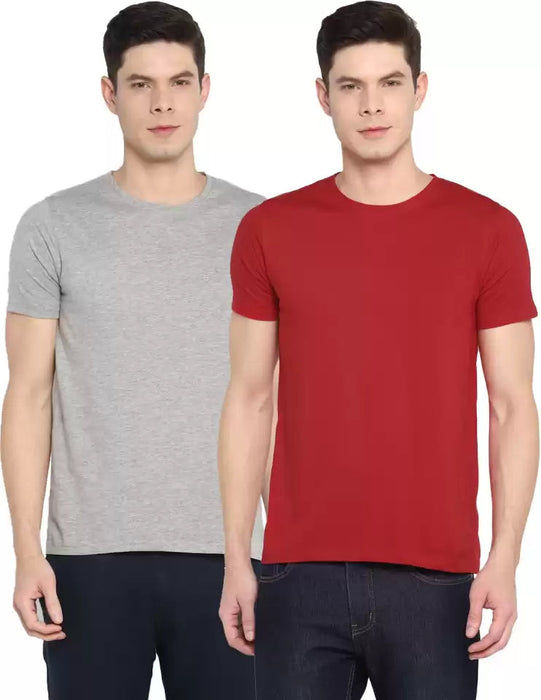 Ap'pulse Solid Men Round Neck Multicolor T-Shirt (Pack of 2) T SHIRT sandeep anand 