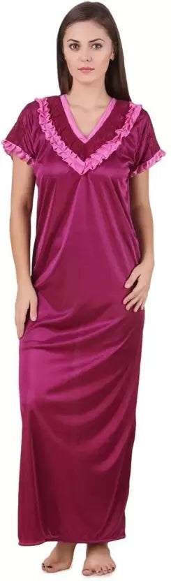 Nityakshi Women Nighty (Pink) Nightgowns Nityakshi Creations 