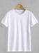 Solid Men Round Neck White T-Shirt Clothing Vantar 