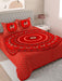 UniqChoice Red Color 100% Cotton Badmeri Printed King Size Bedsheet With 2 Pillow Cover(D-2008NRed) My Uniqchoice 
