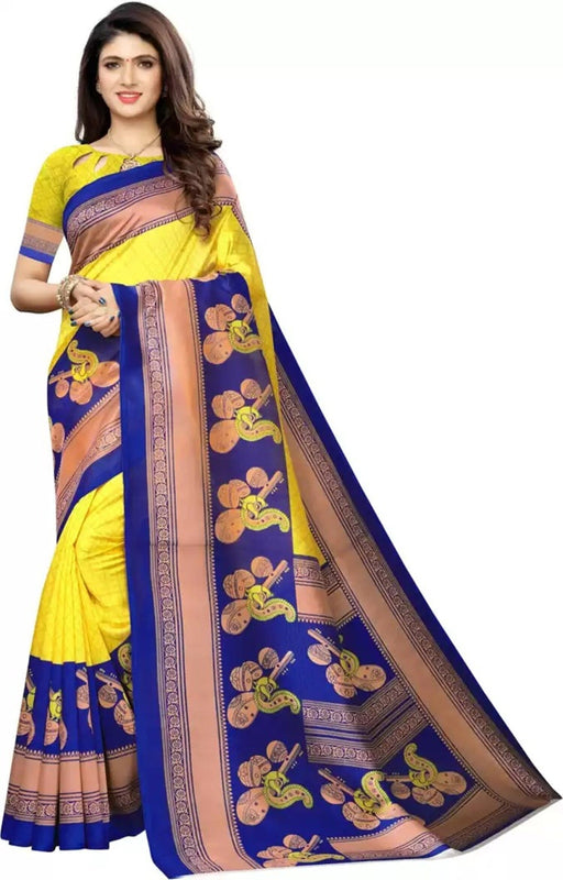 SVB Saree Yellow Colour Art Silk Printed Saree Saree SVB Sarees 