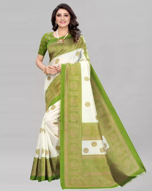 SVB Saree Green Colour Art Silk Printed Saree Saree SVB Sarees 