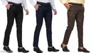 Men's Formal Trouser Pants PACK OF 3- BLACK, NAVYBLUE, BROWN Apparel & Accessories Haul Chic 