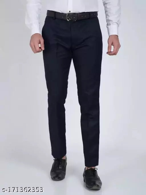 Men's Formal Trouser Pants PACK OF 3- BLACK,NAVYBLUE,MORPICH Apparel & Accessories Haul Chic 