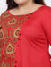 FAZZN Plus Size Rayon Red Colour Screen Printed Tops Dresses Fazzn 