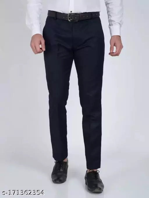 Men's Formal Trouser Pants PACK OF 3- BLACK, NAVYBLUE, DARKGREY Apparel & Accessories Haul Chic 