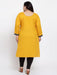 FAZZN Plus Size Rayon Yellow Colour A-Line Kurti Dresses Fazzn 