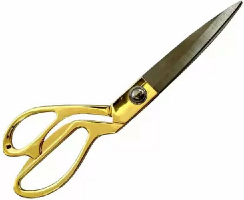 nawani Steel Tailoring Scissor with Brass Finish Handle for Cloth Cutting Single Scissor (8 Inches) Scissors (Set of 1, Gold) Tailoring Scissor Nawani Enterprises 
