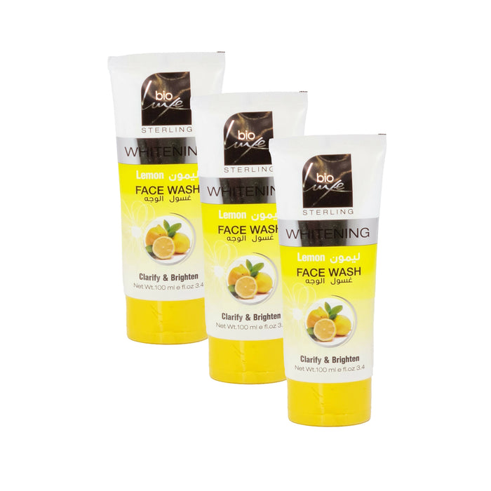 Bio Luxe Whitening Lemon Face Wash - 100ml (Pack Of 3) Face Wash Health And Beauty 