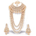 White colour bridal kundan necklace jewellery set for women Swarajshop 