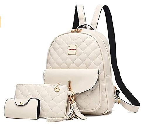 SaleBox® Fashion Girls 3-PCS Fashion Cute Stylish Leather Mini Backpack & Pouch Set for Women School & College Girls (TCMB) bag Salebox 