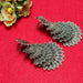 BANDISH Oxidised Silver Antique Peacock Drop Earrings Earrings BANDISH COLLECTIONS 