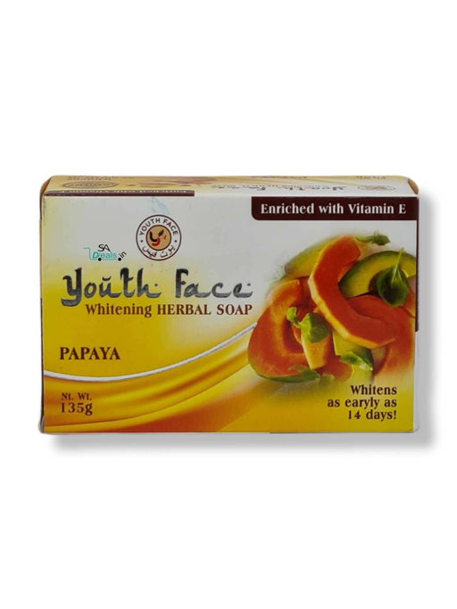 Youth Face Whitening Herbal Papaya Soap 135g Soap SA Deals 1 Pack 