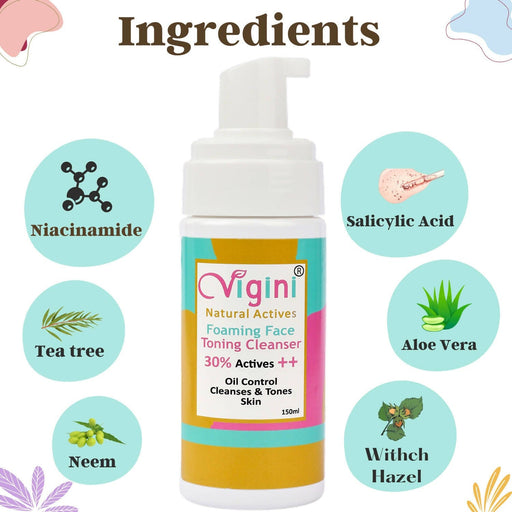Vigini Face Anti Acne Clay Facial Pack Mask & Pimple Removal Oil Control Toner Cleanser Soap Free Face Wash Face Care Global Medicare Inc 