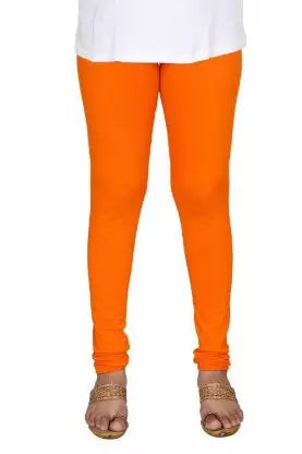 HIRSHITA Churidar Ethnic Wear Legging (Orange, Solid) Apparel & Accessories Bhagia Textile 
