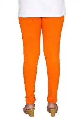 HIRSHITA Churidar Ethnic Wear Legging (Orange, Solid) Apparel & Accessories Bhagia Textile 