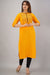 SVARCHI Women's Cotton Slub Embroidered Straight Kurta (Yellow) Women Kurtis VEDIKAS 