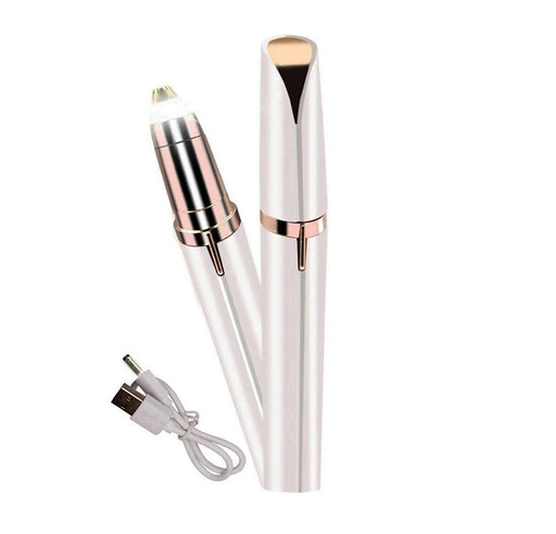 Nature Mayaa USB Rechargeable eyebrow trimmer electric razor shaver hair eyebrows threading machine for removal tool for Women, girls, Men White Rose Gold Eyebrow Trimmer USB Nature Mayaa Enterprise 