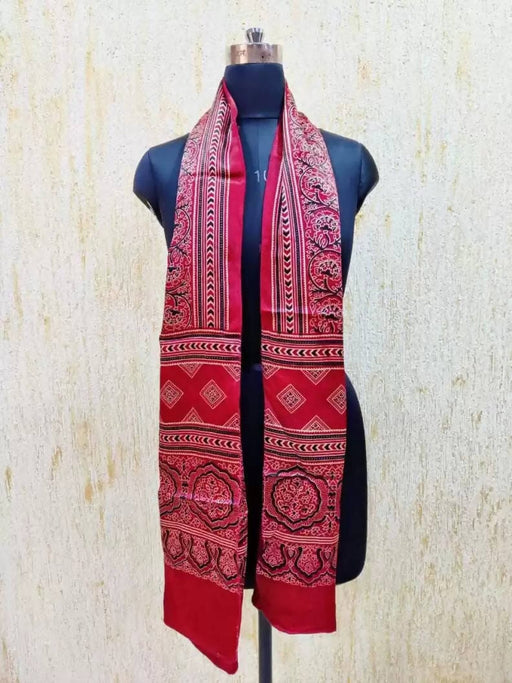 TAVAN Pure Silk Printed Women Dupatta(Maroon) Prijam Store 