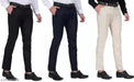 Men's Formal Trouser Pants PACK OF 3- BLACK,NAVYBLUE,CREAM Apparel & Accessories Haul Chic 