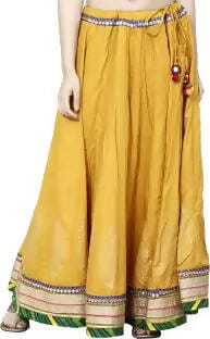 TAVAN Embroidered, Embellished, Self Design Women A-line Yellow Skirt Free Size Prijam Store 